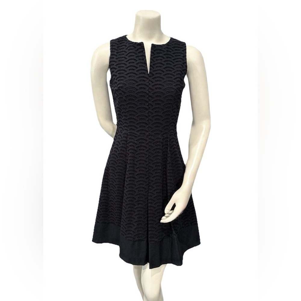Calvin Klein Black Eyelet Fit & Flare Dress Size 2